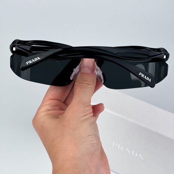 Prada PRA25S 1AB5S0 BRAND NEW Sunglasses Black Dark Grey Cat Eye Unisex - Picture 3 of 13